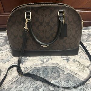 Coach Signature Brown and Black Crossbody Bag